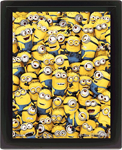 Empire-688163-Despicable-Me-Many-minions-fertig-gerahmtes-3D-Poster-Gre-20x25-cm-0
